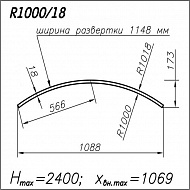 Панель R1000 18 мм выпуклая